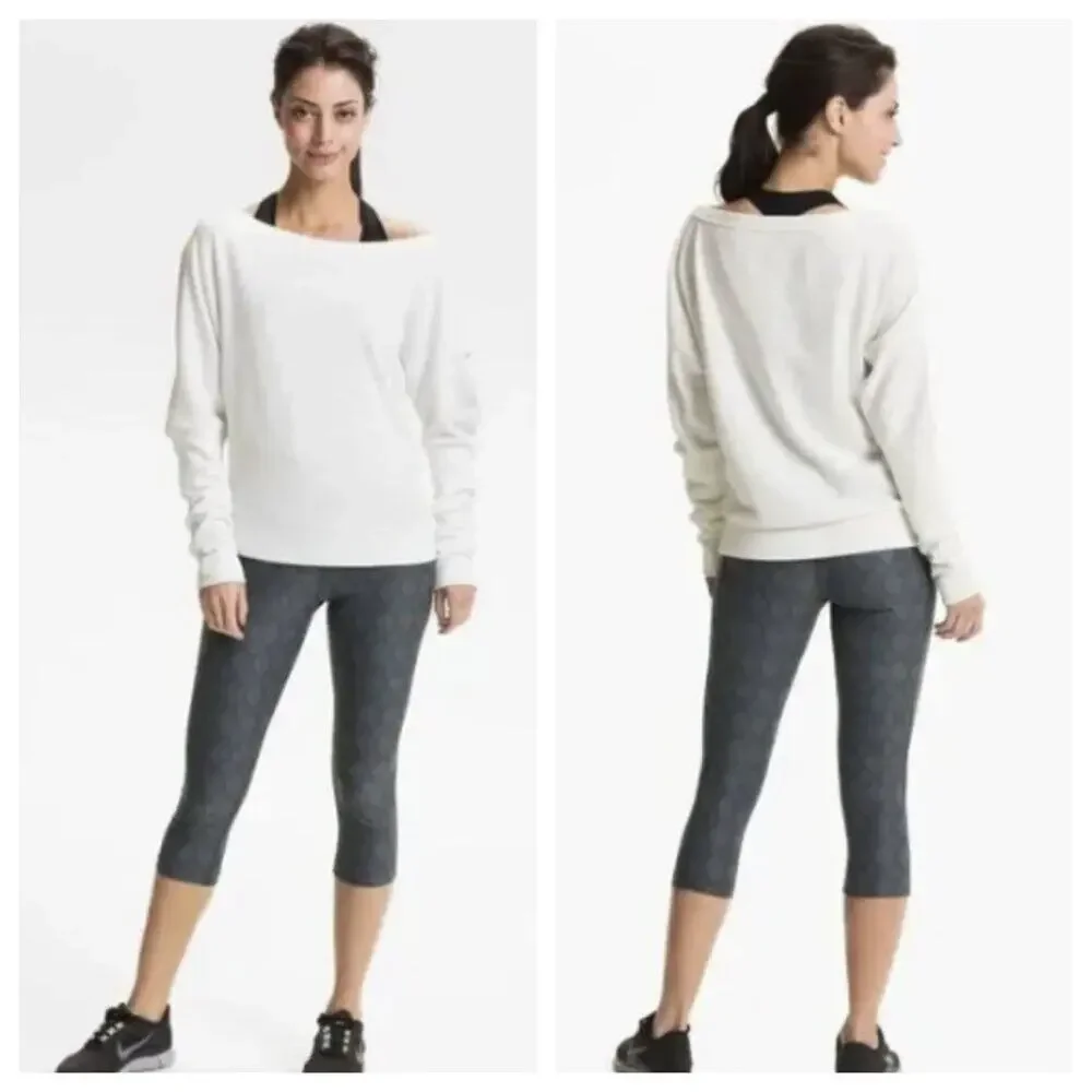 Nike Women's Dri-FIT Poly Print Capri Tights Gray Size XL